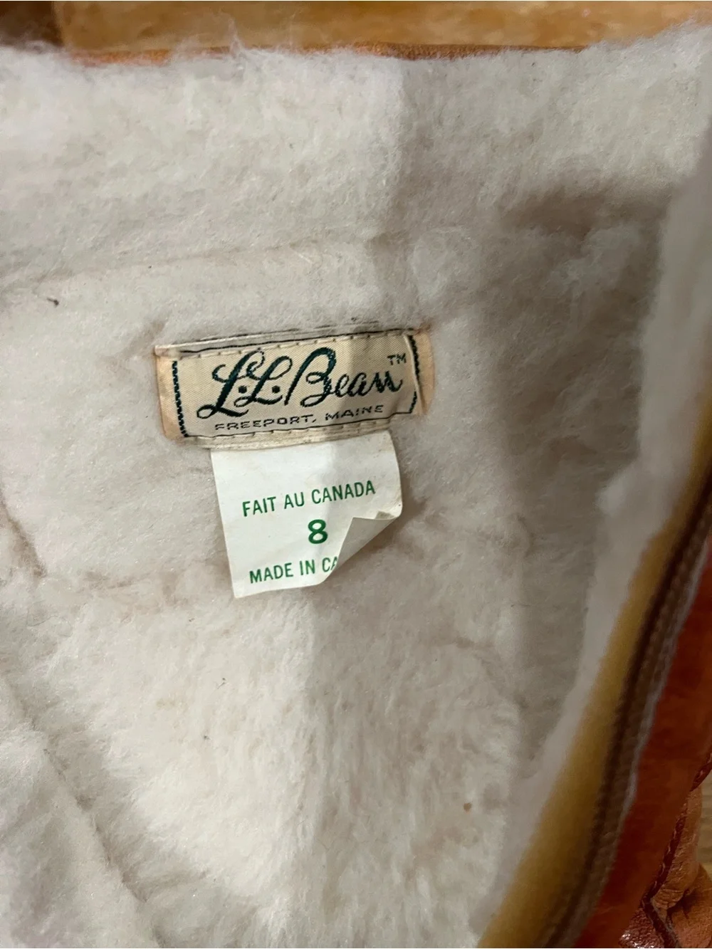 L.L. Bean Women's Cognac Leather Shearling-Lined Tall Boots